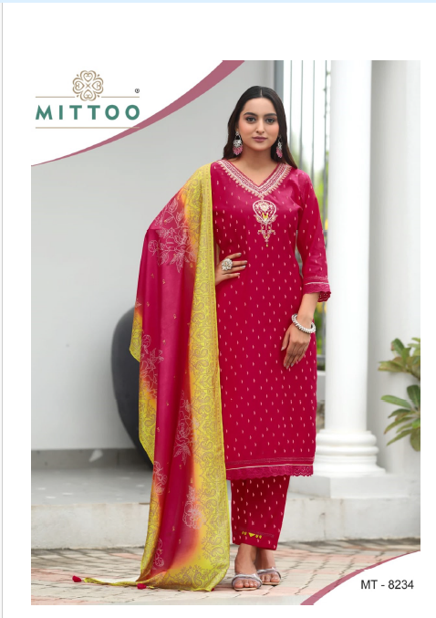 Mt 8234 Mittoo Viscose Weaving Readymade Pant Style Suits Wholesaler Ahmedabad