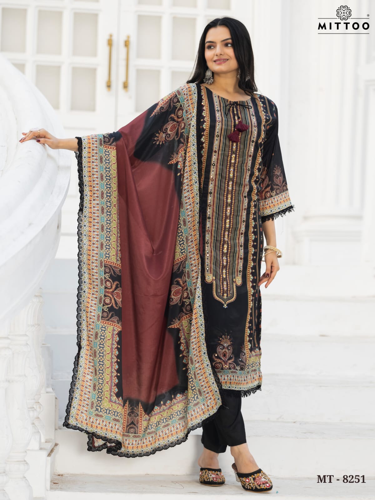 Mt 8251 Mittoo Chinon Readymade Pant Style Suits Supplier