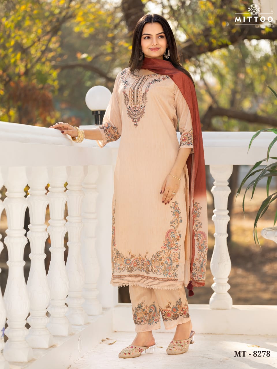 Mt 8278 Mittoo Chinon Readymade Pant Style Suits Supplier