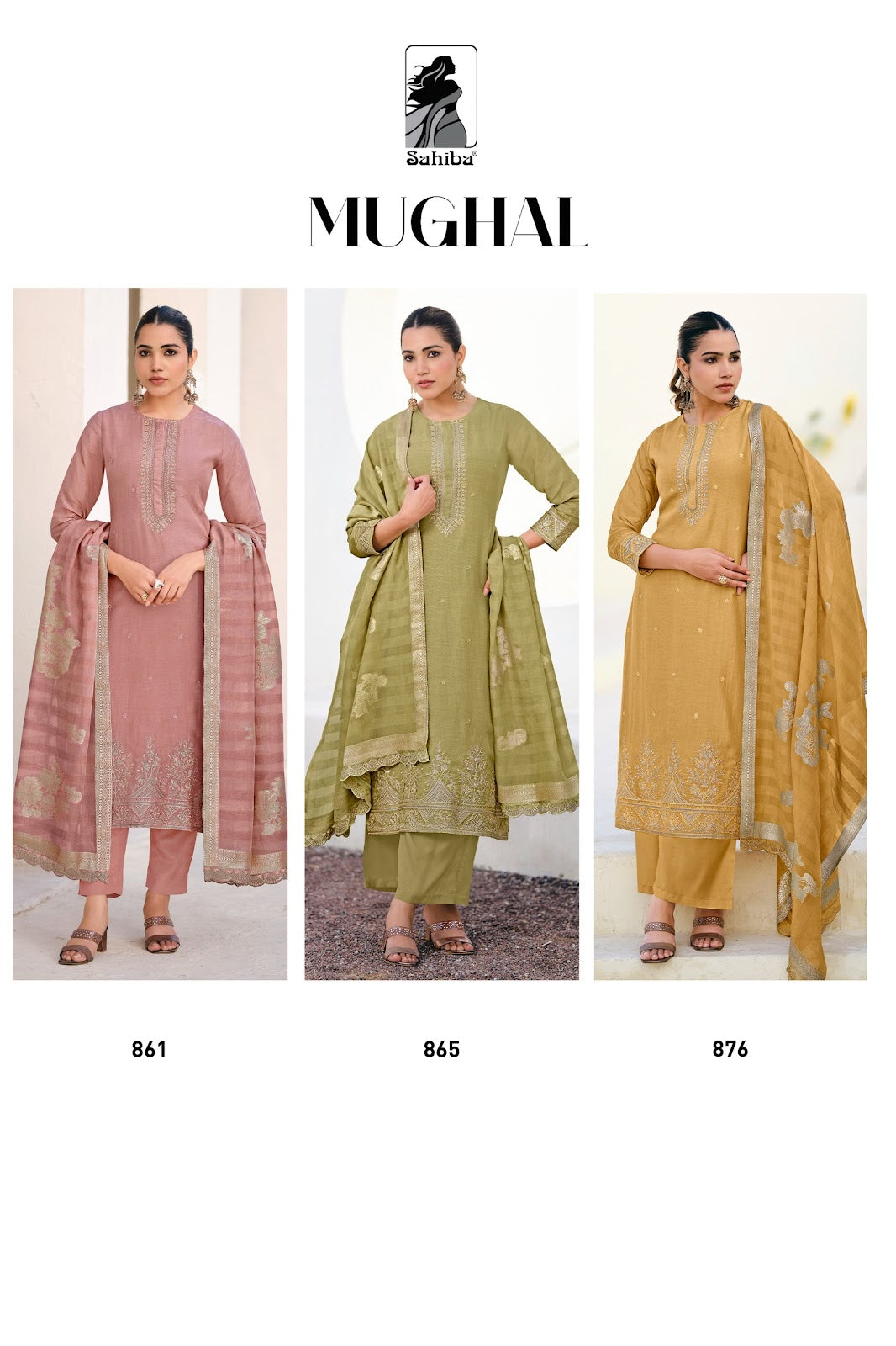 Mughal Sahiba Organza Pant Style Suits Supplier India