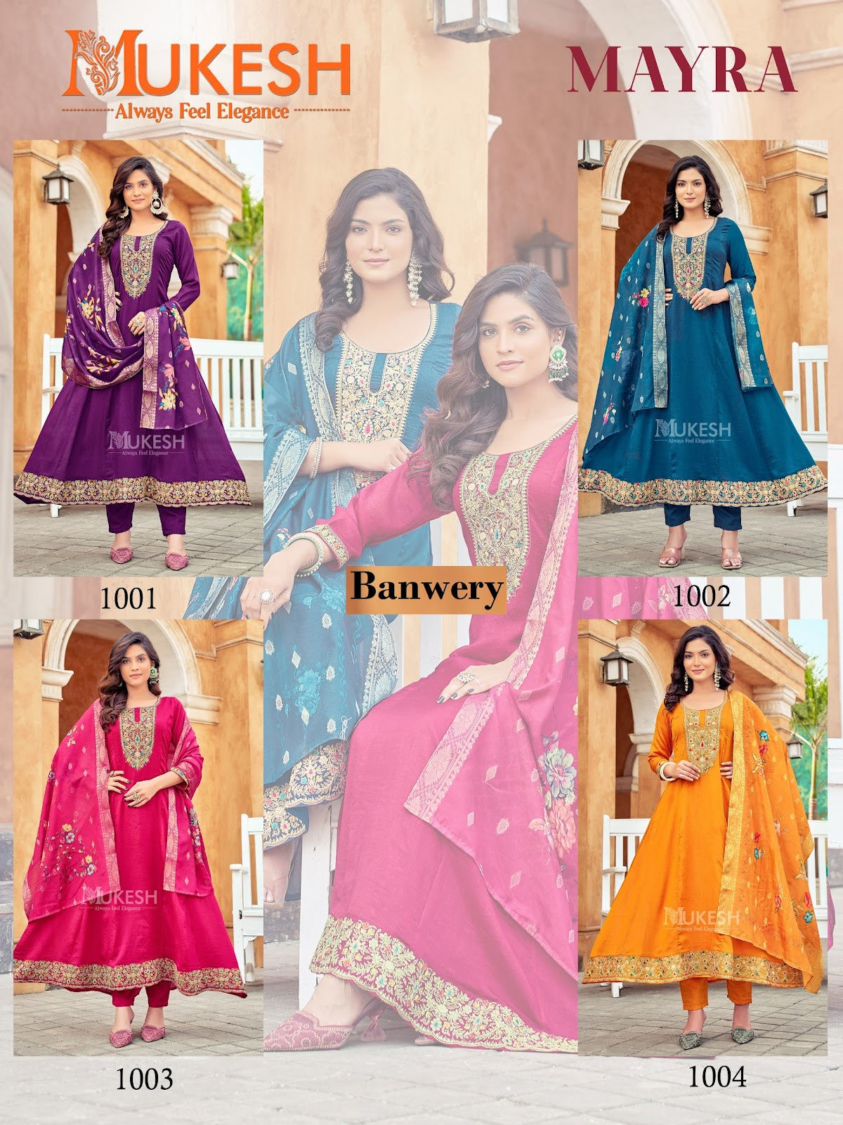 Mukesh Mayra Banwery Pure Viscose Readymade Anarkali Suits Supplier