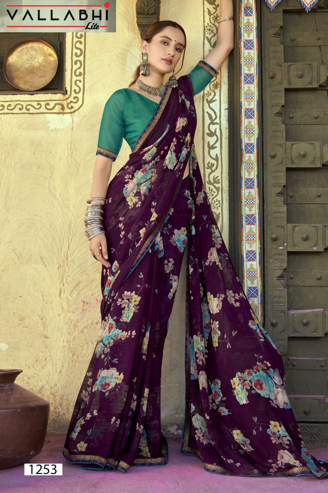 Mukunda Vallabhi Lite Georgette Sarees Wholesaler Gujarat