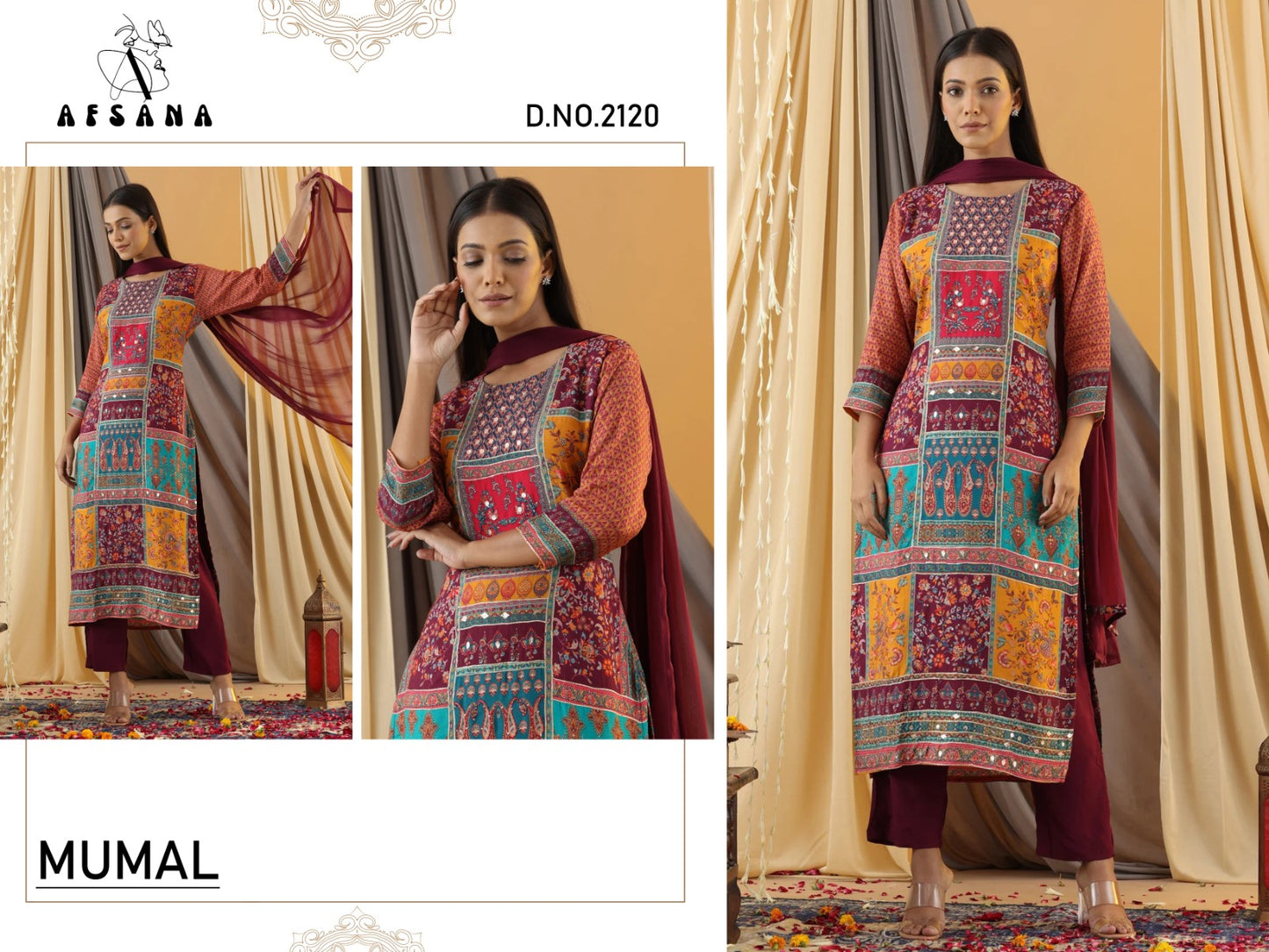 Mumal 2120 Afsana Cotton Muslin Readymade Pant Style Suits