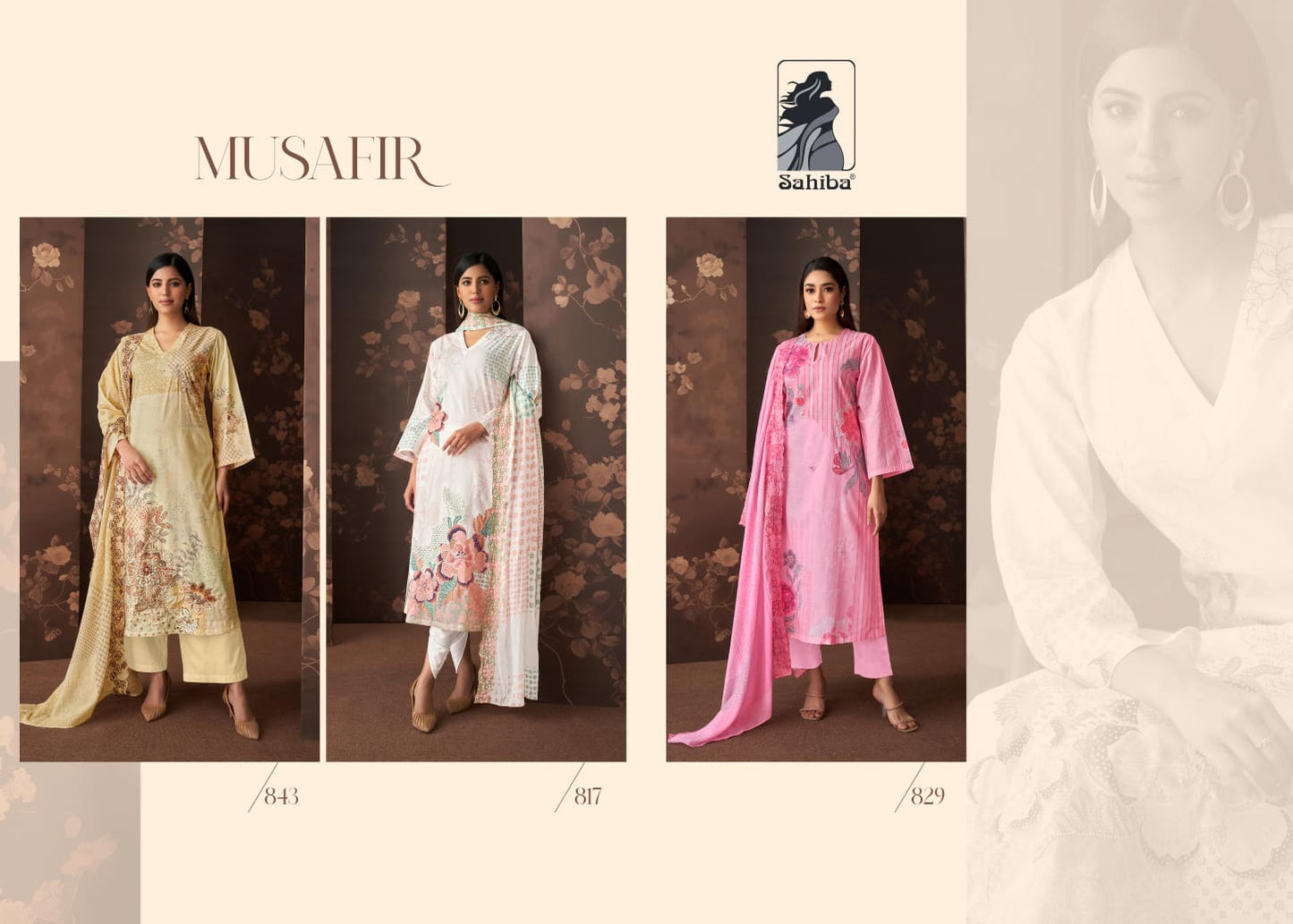 Musafir Sahiba Cotton Lawn Pant Style Suits