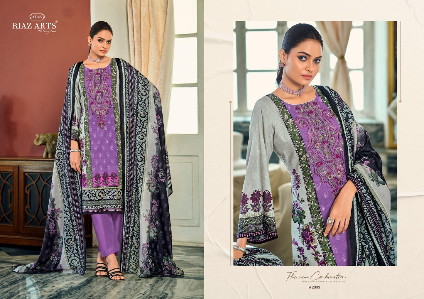 Musafir Vol 38 Riaz Art Cotton Cambric Karachi Salwar Suits Exporter