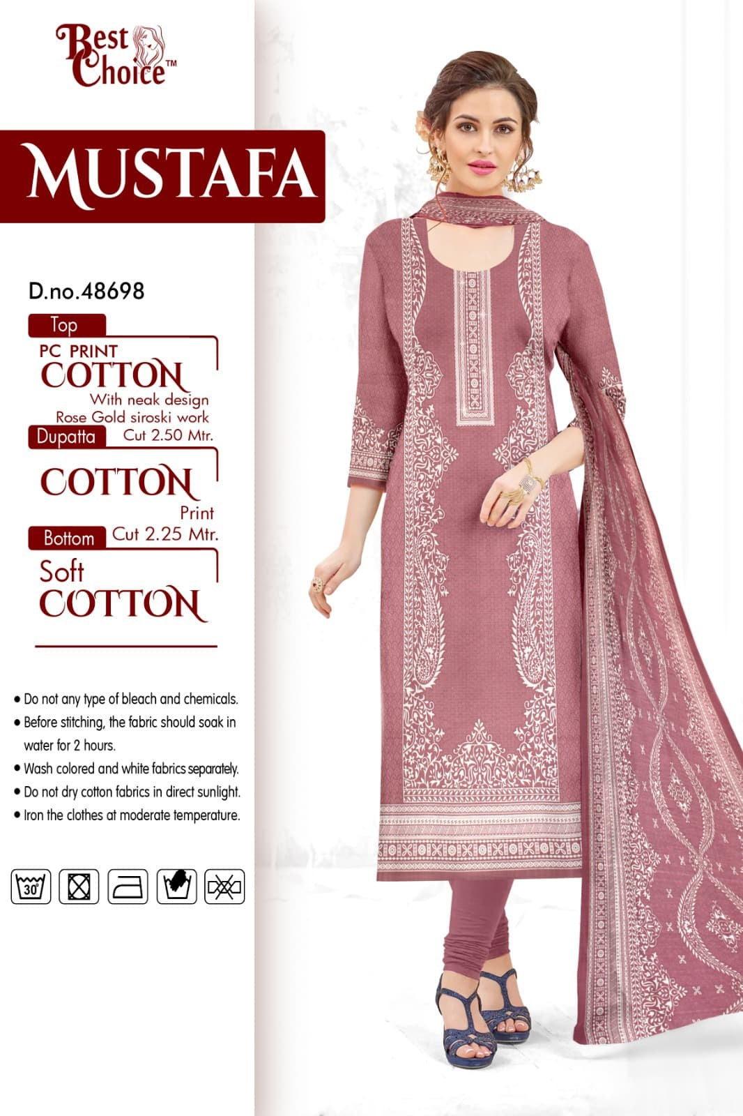 Mustafa Best Choice Pure Cotton Pant Style Suits Supplier