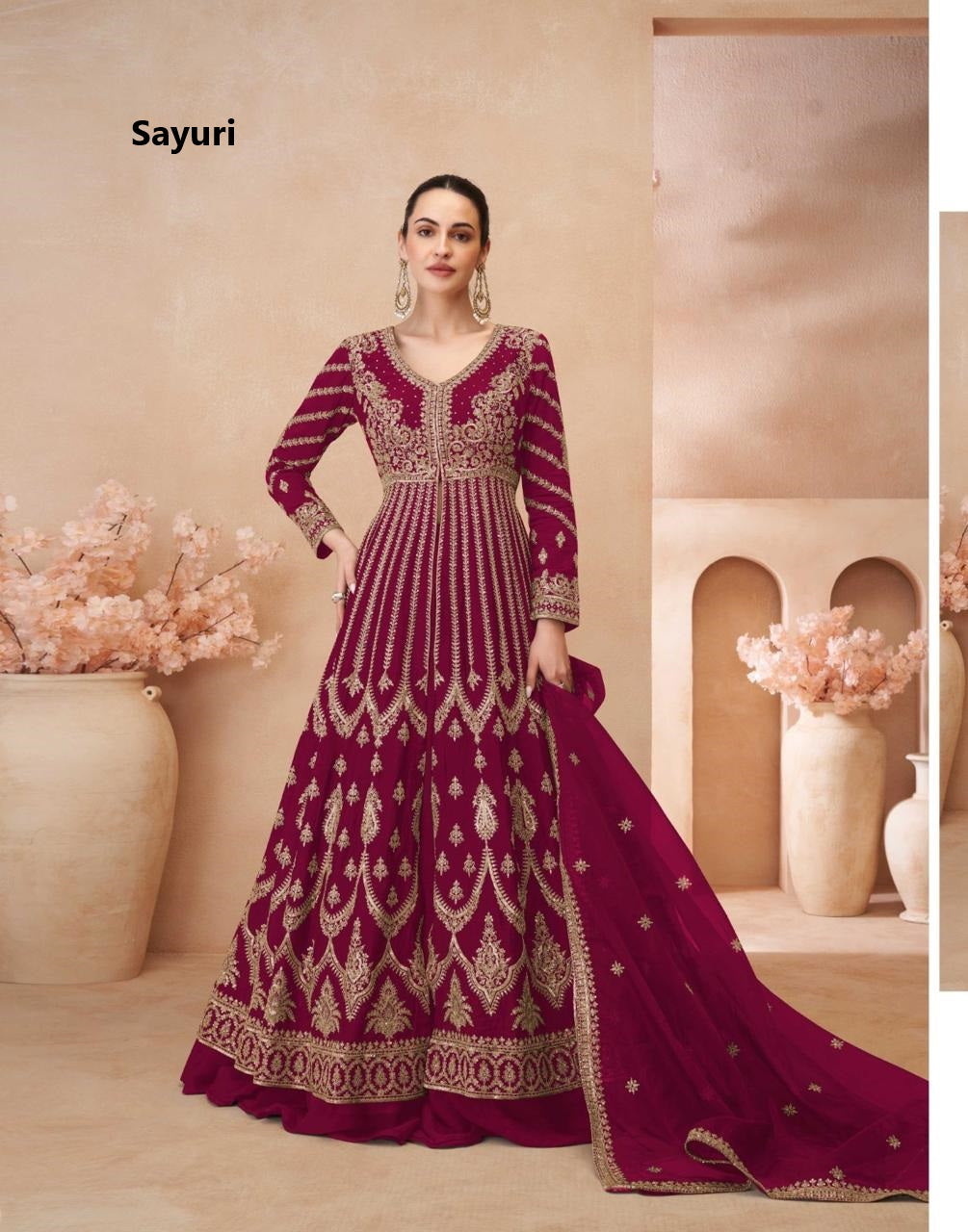 Naari Sayuri Chinon Silk Readymade Skirt Style Suits Wholesale Price