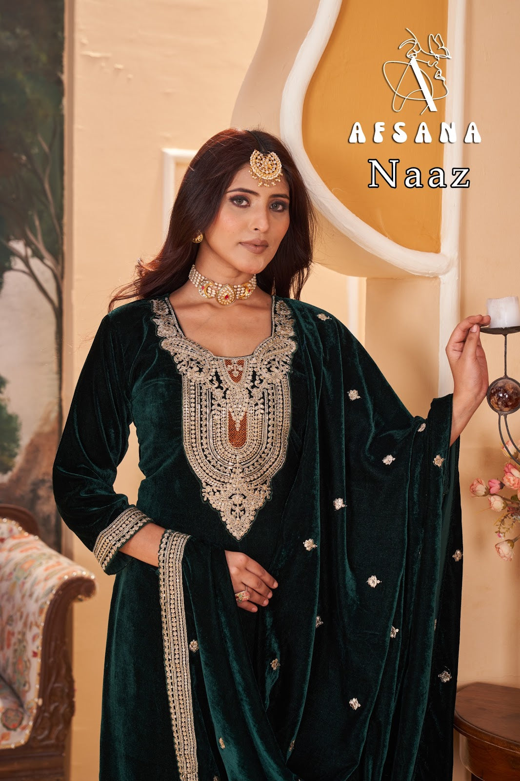 Naaz Afsana Readymade Velvet Suits Wholesaler India