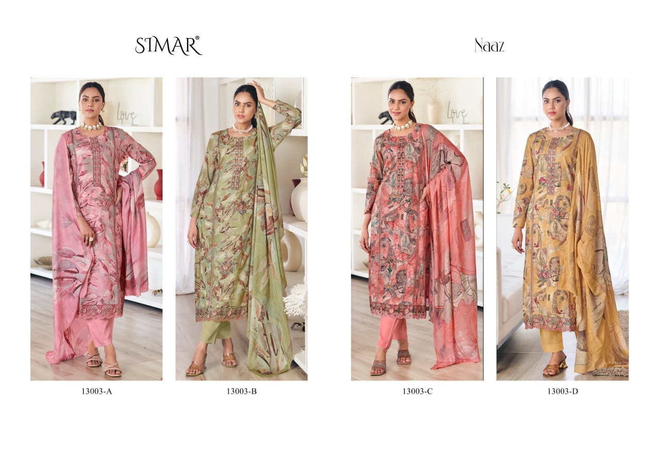 Naaz Simar Lawn Cotton Pant Style Suits Wholesale Price