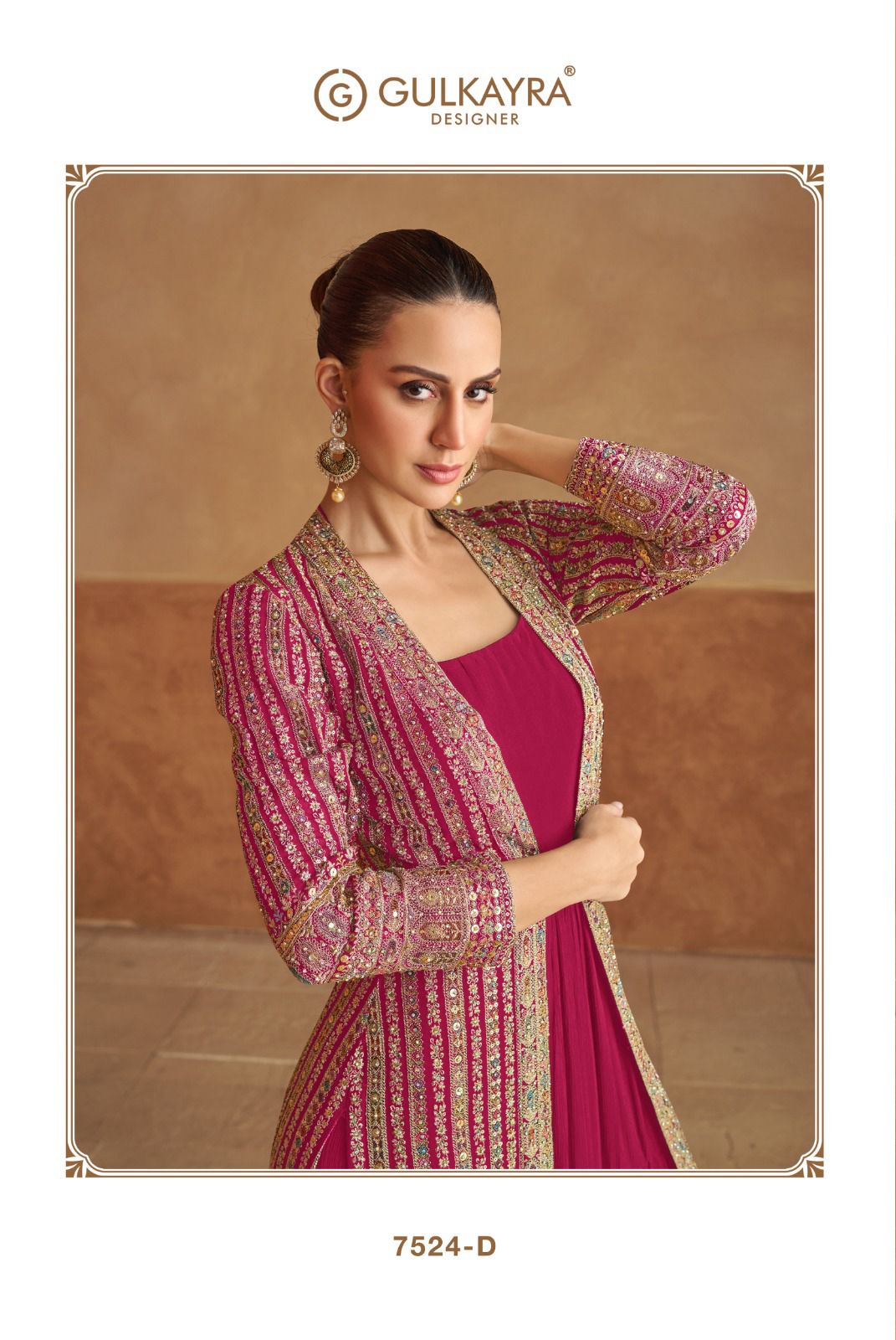 Nabiya With Jacket Gulkayra Designer Georgette One Piece Gown Wholesale Rate