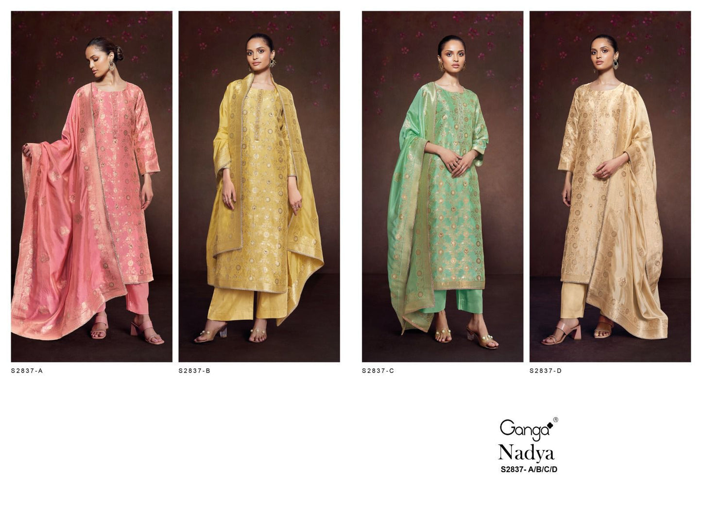 Nadya 2837 Ganga Premium Viscose Plazzo Style Suits Wholesaler