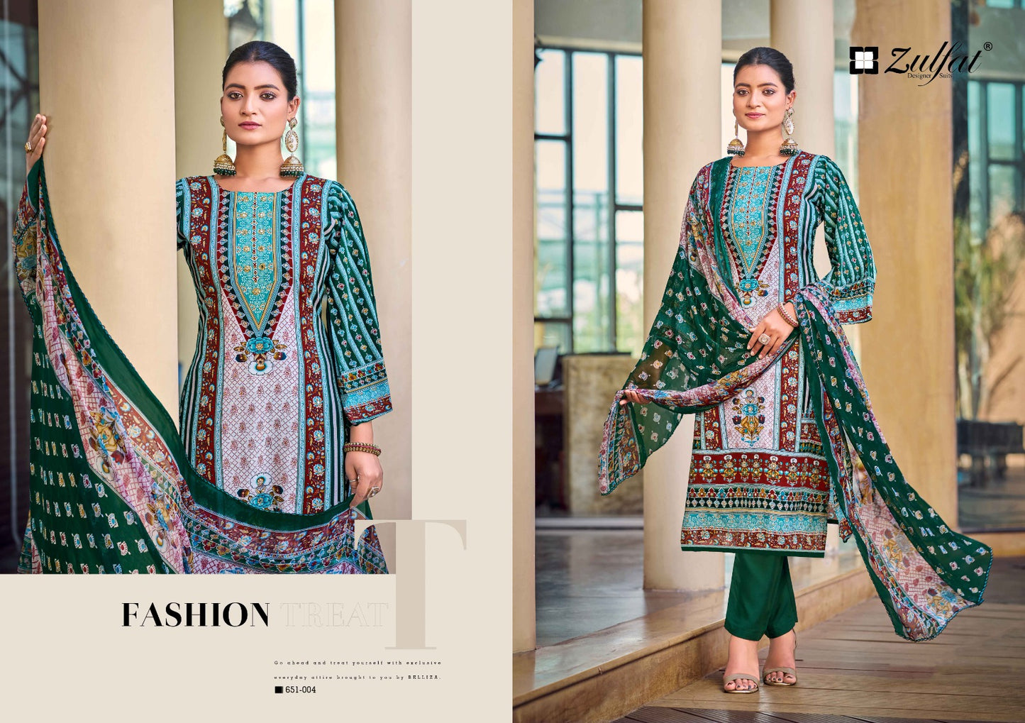 Nafisa Zulfat Designer Pure Viscose Karachi Salwar Suits Exporter