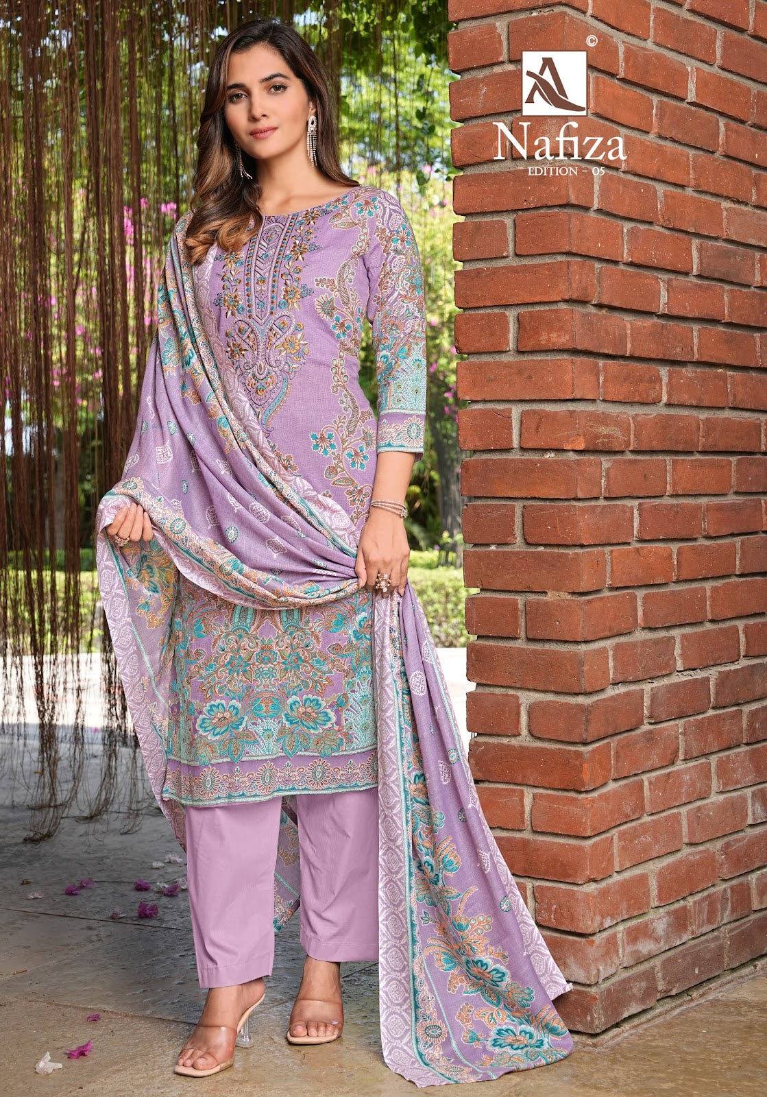 Nafiza Edition 5 Alok Cambric Cotton Karachi Salwar Suits Manufacturer Ahmedabad