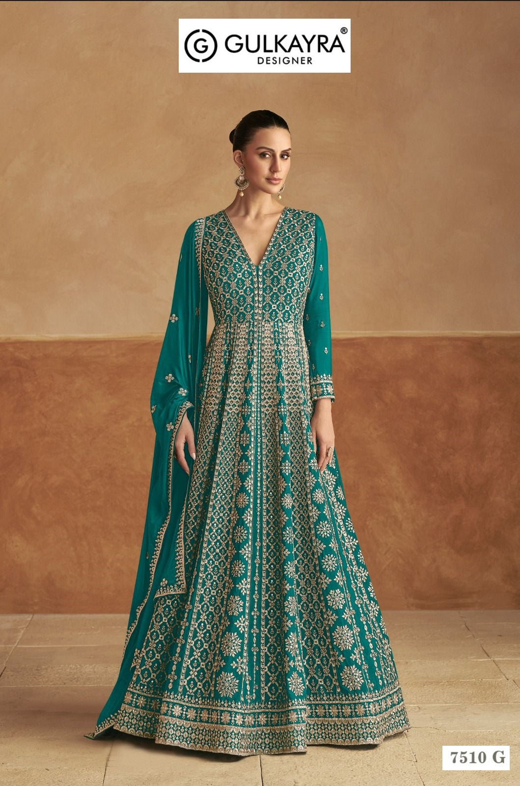 Nagma Colours Gulkayra Designer Chinon Gown Dupatta Set Wholesaler India