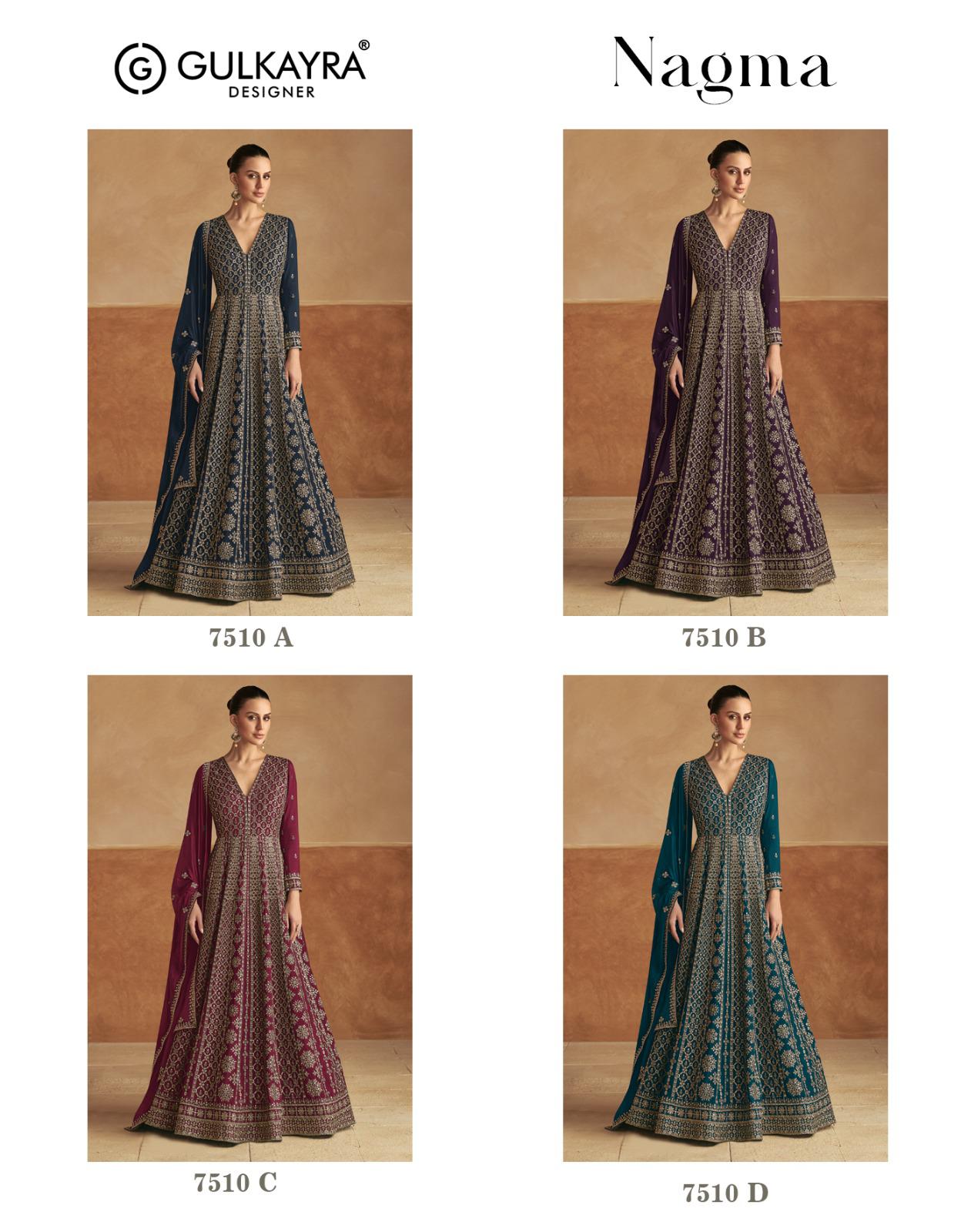 Nagma Gulkayra Designer Gown Dupatta Set Manufacturer Gujarat