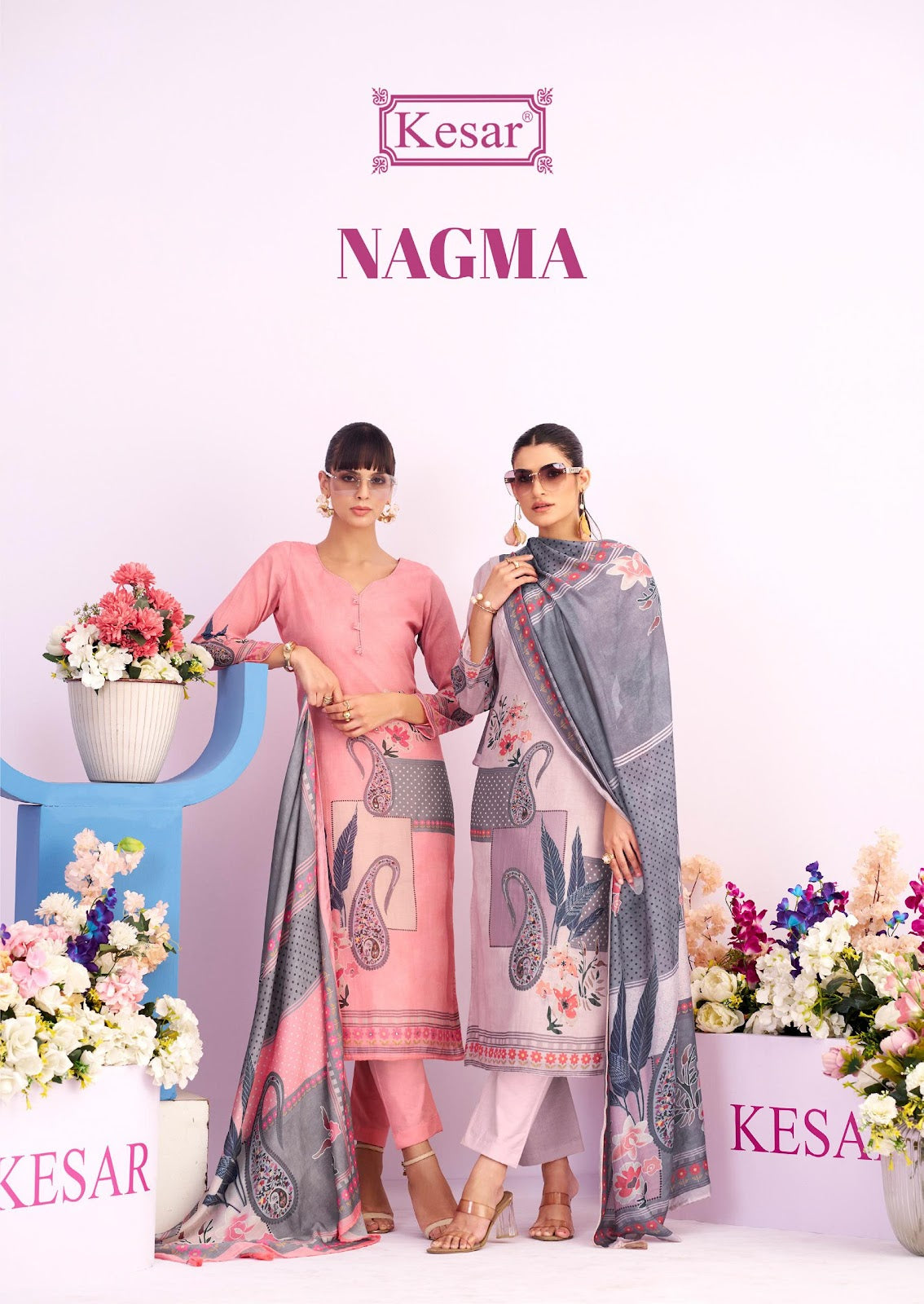 Nagma Kesar Mal Chanderi Karachi Salwar Suits Wholesale Rate