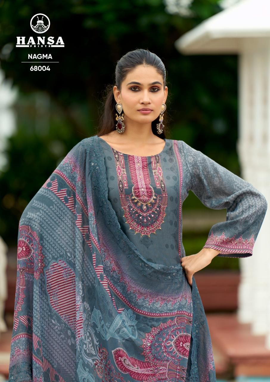 Nagma New Hansa Prints Silk Salwar Suits Wholesaler India