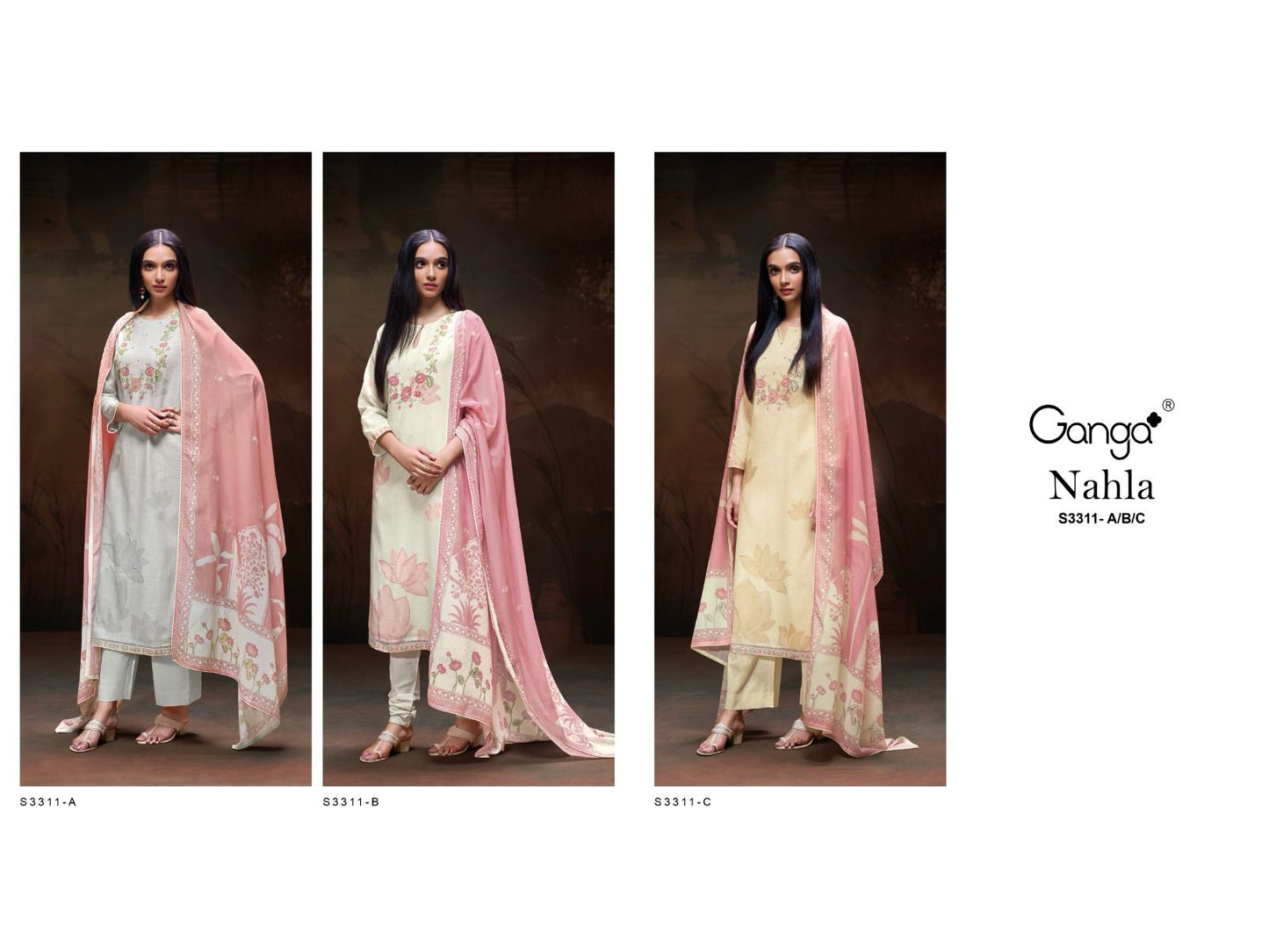 Nahla 3311 Ganga Premium Cotton Plazzo Style Suits Supplier