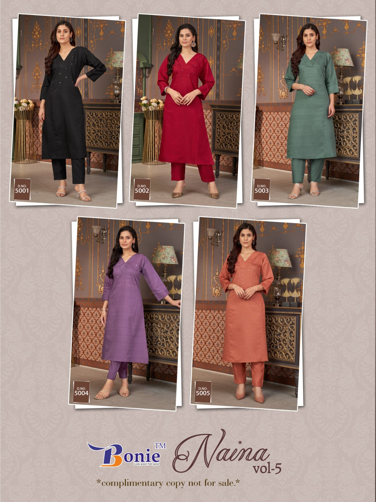 Naina Vol 5 Bonie Viscose Kurti Pant Set Supplier India