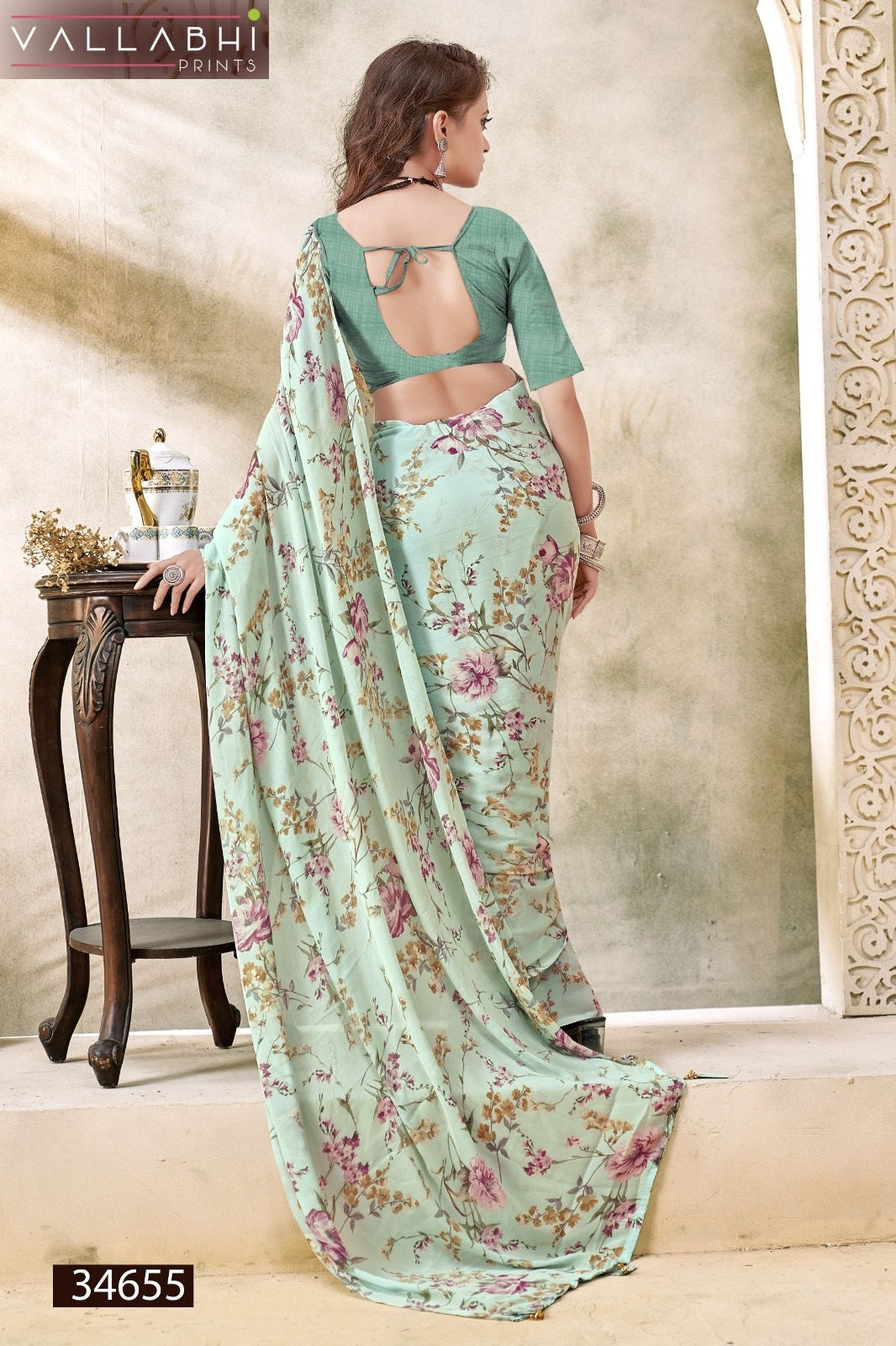 Nainavati Vallabhi Prints Georgette Sarees Wholesaler