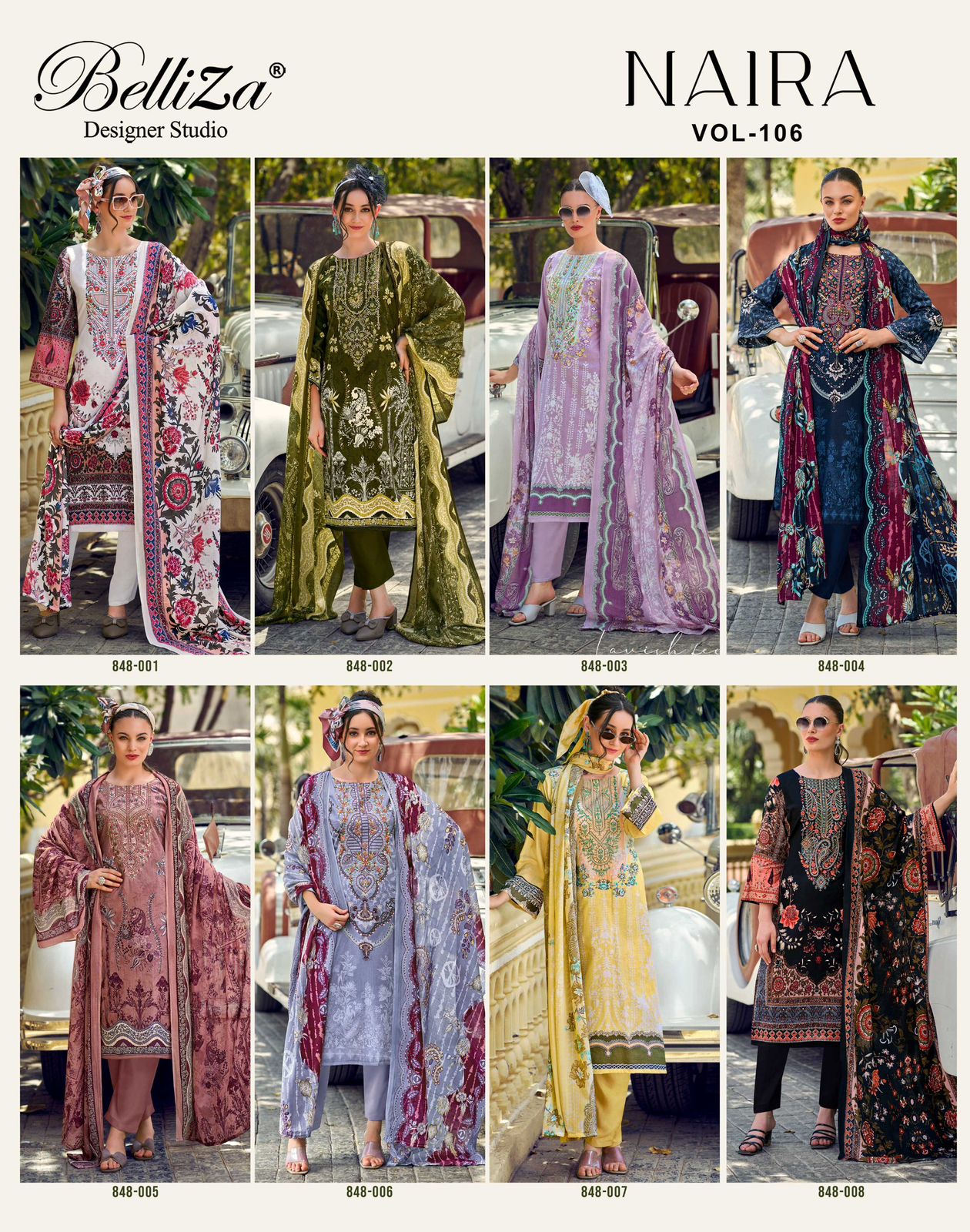 Naira Vol 106 Belliza Designer Studio Cotton Karachi Salwar Suits Supplier India