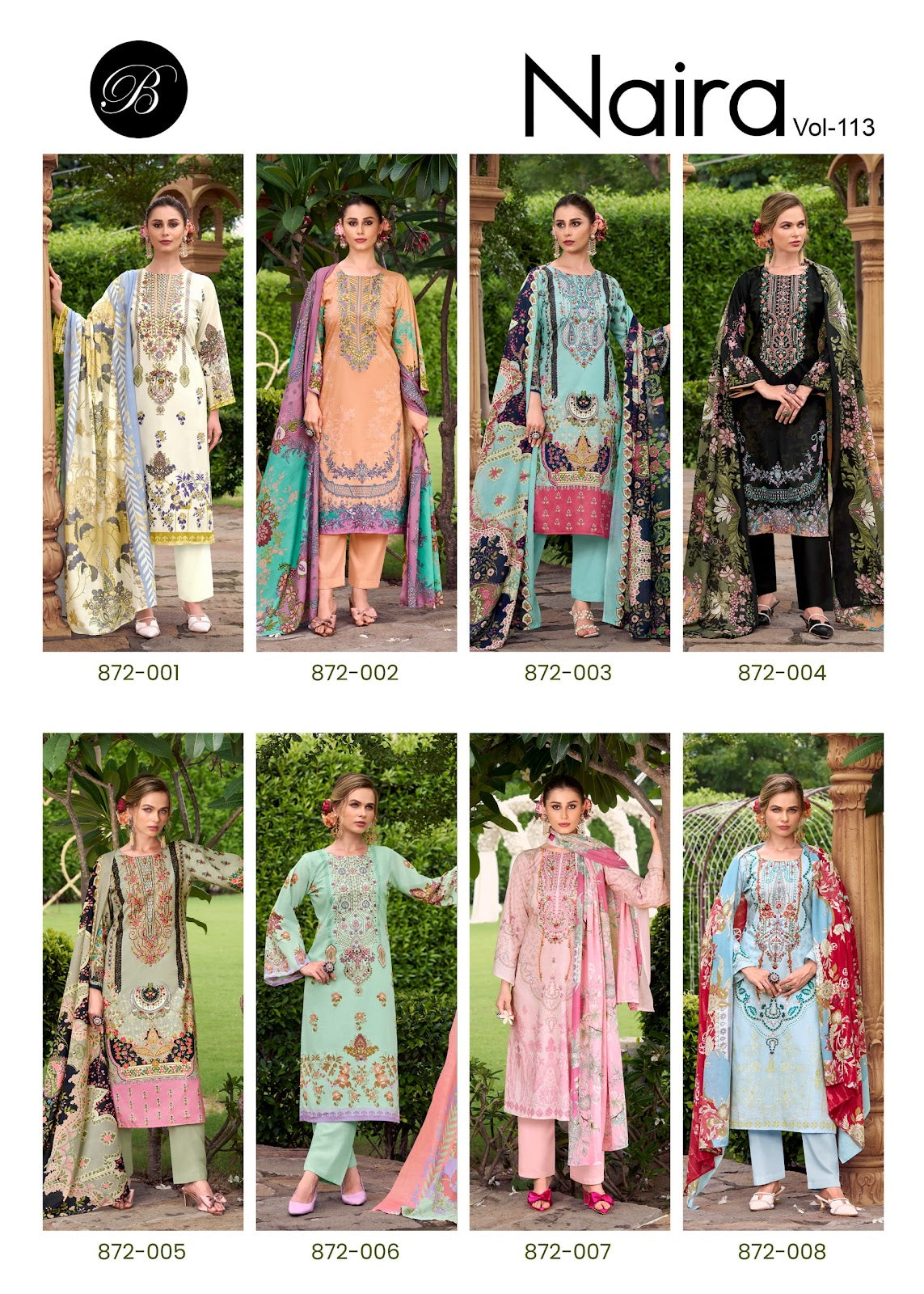 Naira Vol 113 Belliza Designer Studio Cotton Karachi Salwar Suits Exporter India