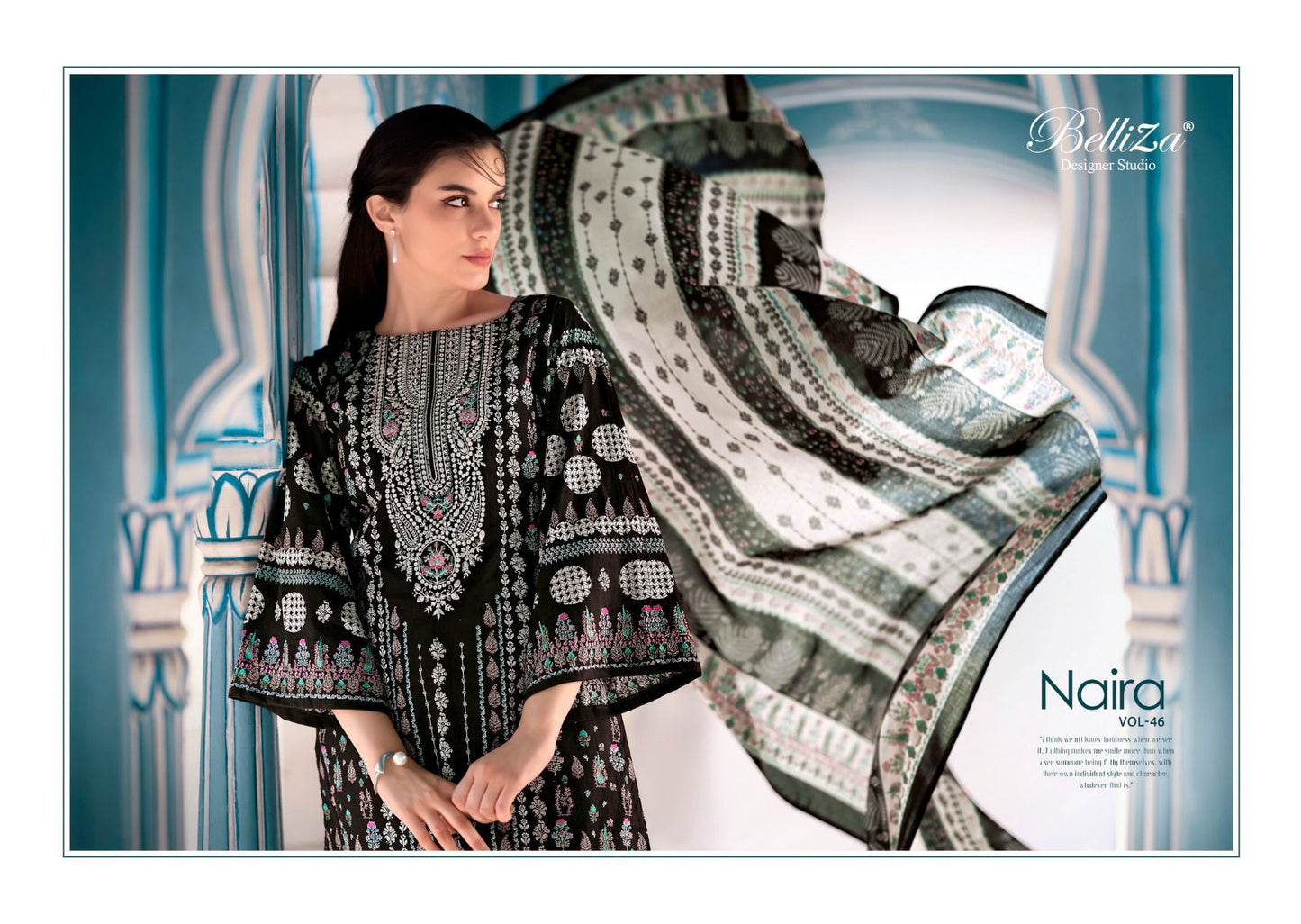 Naira Vol 46 Belliza Designer Studio Pure Cotton Karachi Salwar Suits