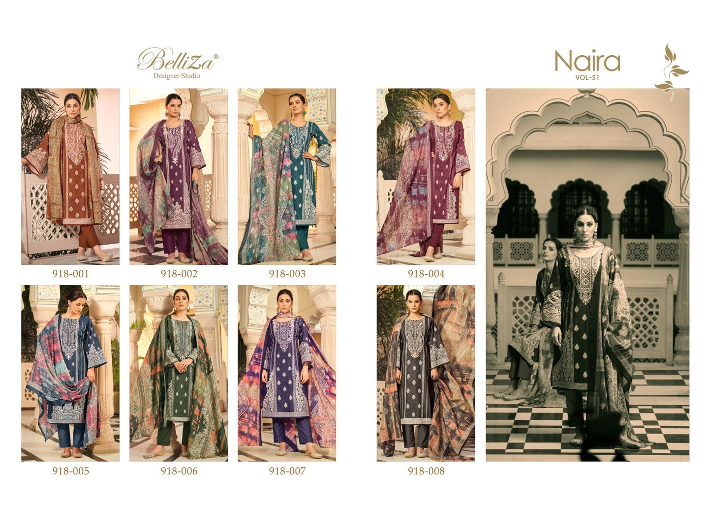 Naira Vol 51 Belliza Designer Studio Pure Cotton Karachi Salwar Suits Manufacturer India