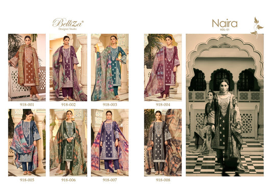 Naira Vol 51 Belliza Designer Studio Pure Cotton Karachi Salwar Suits Manufacturer India