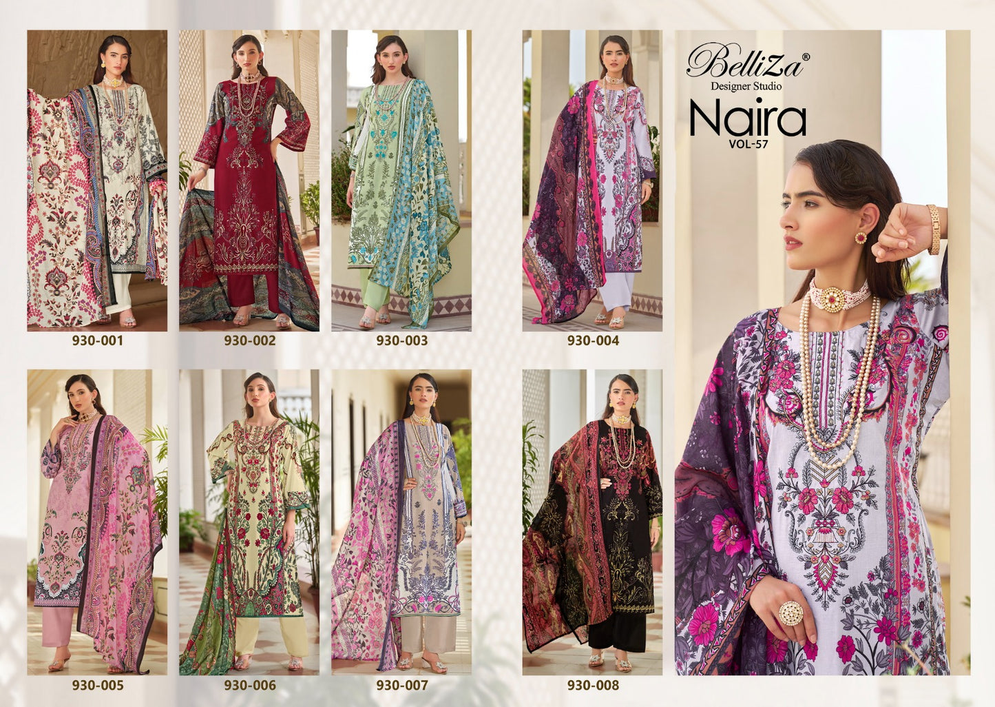 Naira Vol 57 Belliza Designer Studio Pure Cotton Karachi Salwar Suits Manufacturer Ahmedabad