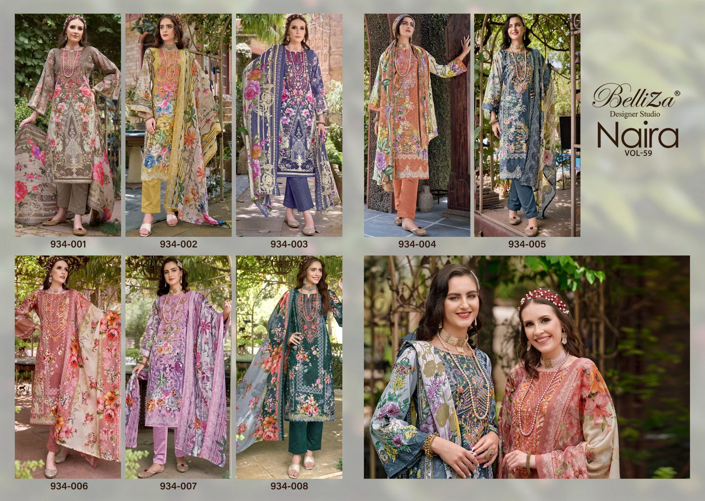 Naira Vol 59 Belliza Designer Studio Cotton Karachi Salwar Suits Wholesaler