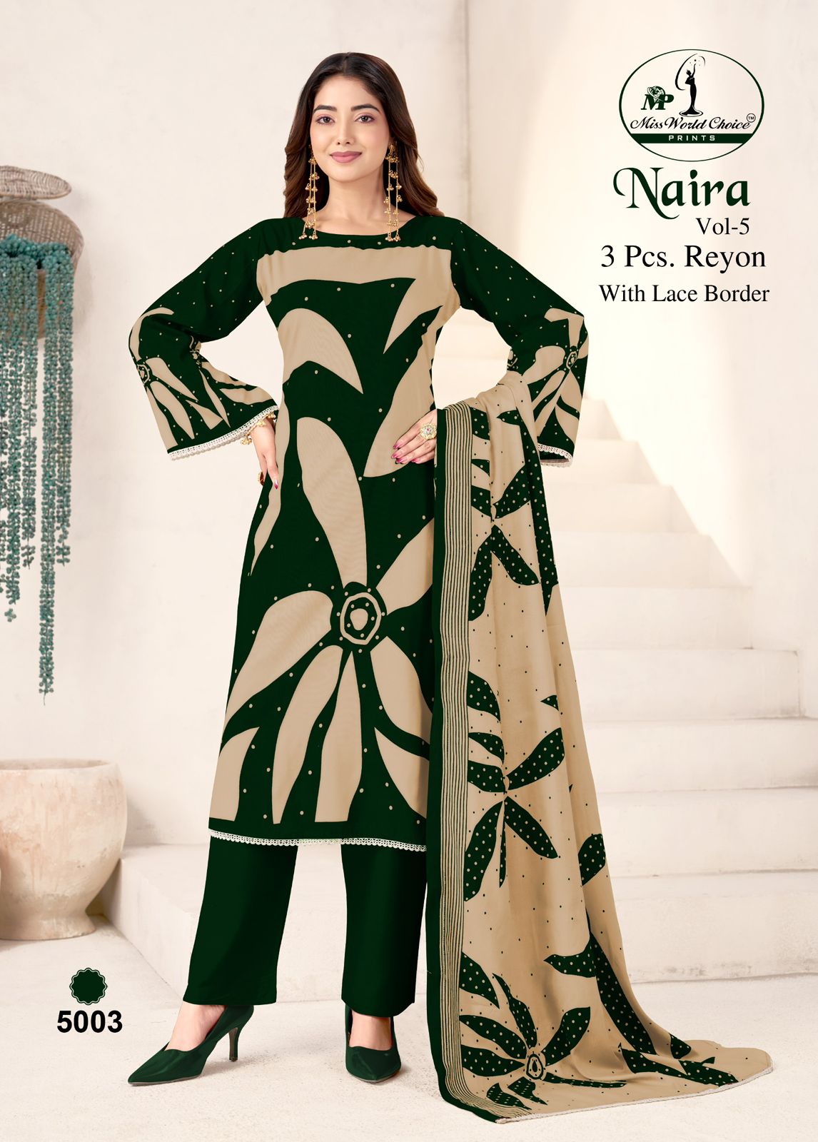Naira Vol 5 Miss World Choice Rayon Pant Style Suits Wholesale Price
