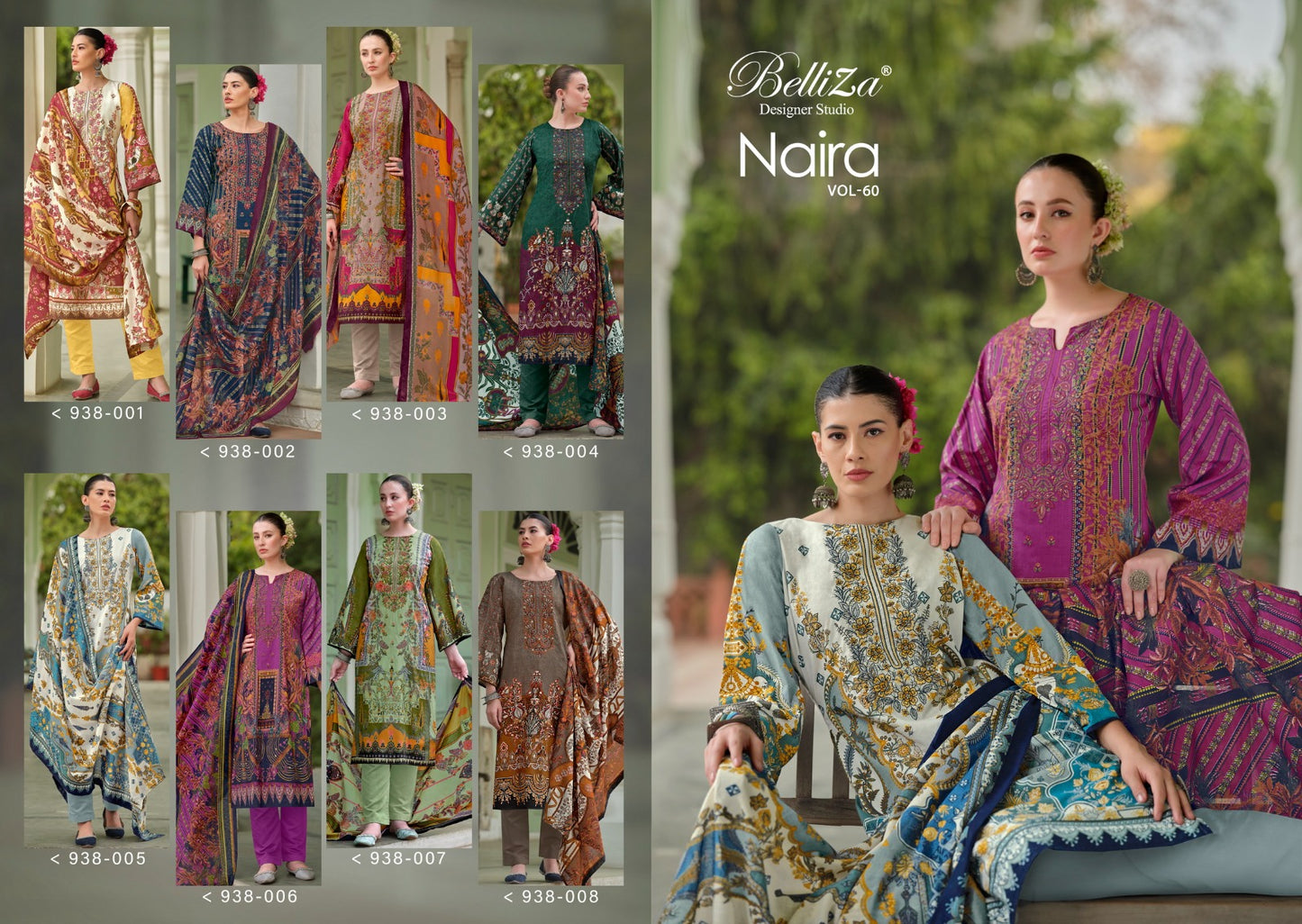Naira Vol 60 Belliza Designer Studio Cotton Karachi Salwar Suits Wholesaler India