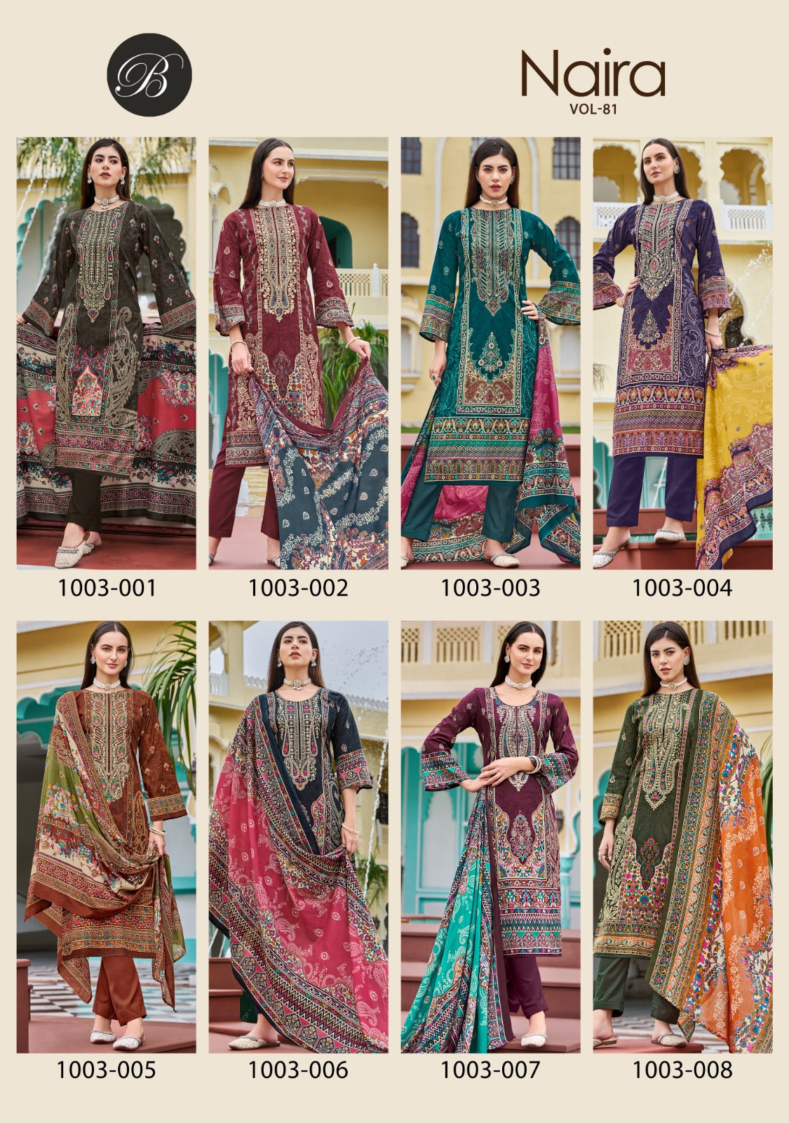 Naira Vol 81 Belliza Designer Studio Cotton Karachi Salwar Suits Manufacturer India