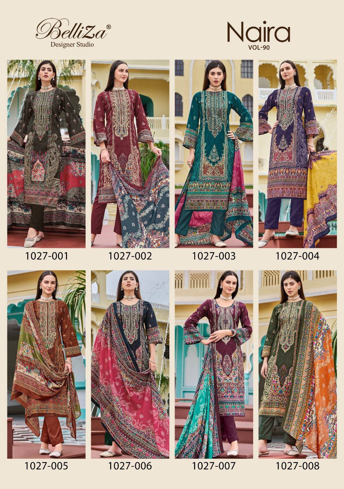 Naira Vol 90 Belliza Designer Studio Cotton Karachi Salwar Suits Supplier India