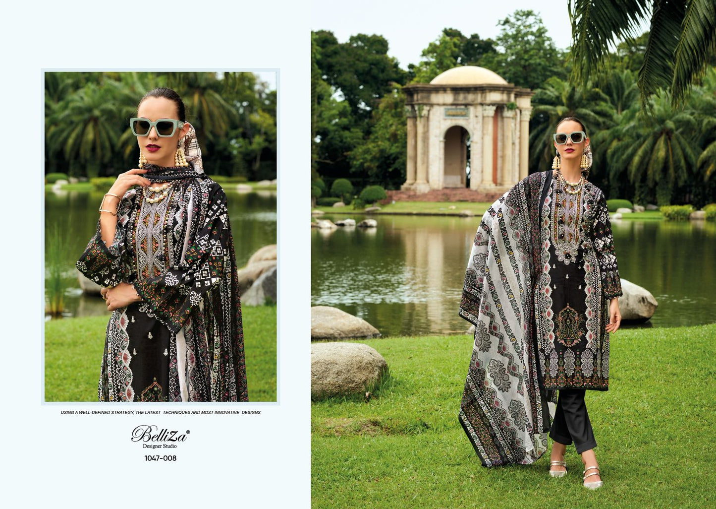 Naira Vol 95 Black-White Belliza Designer Studio Cotton Karachi Salwar Suits Wholesale Price