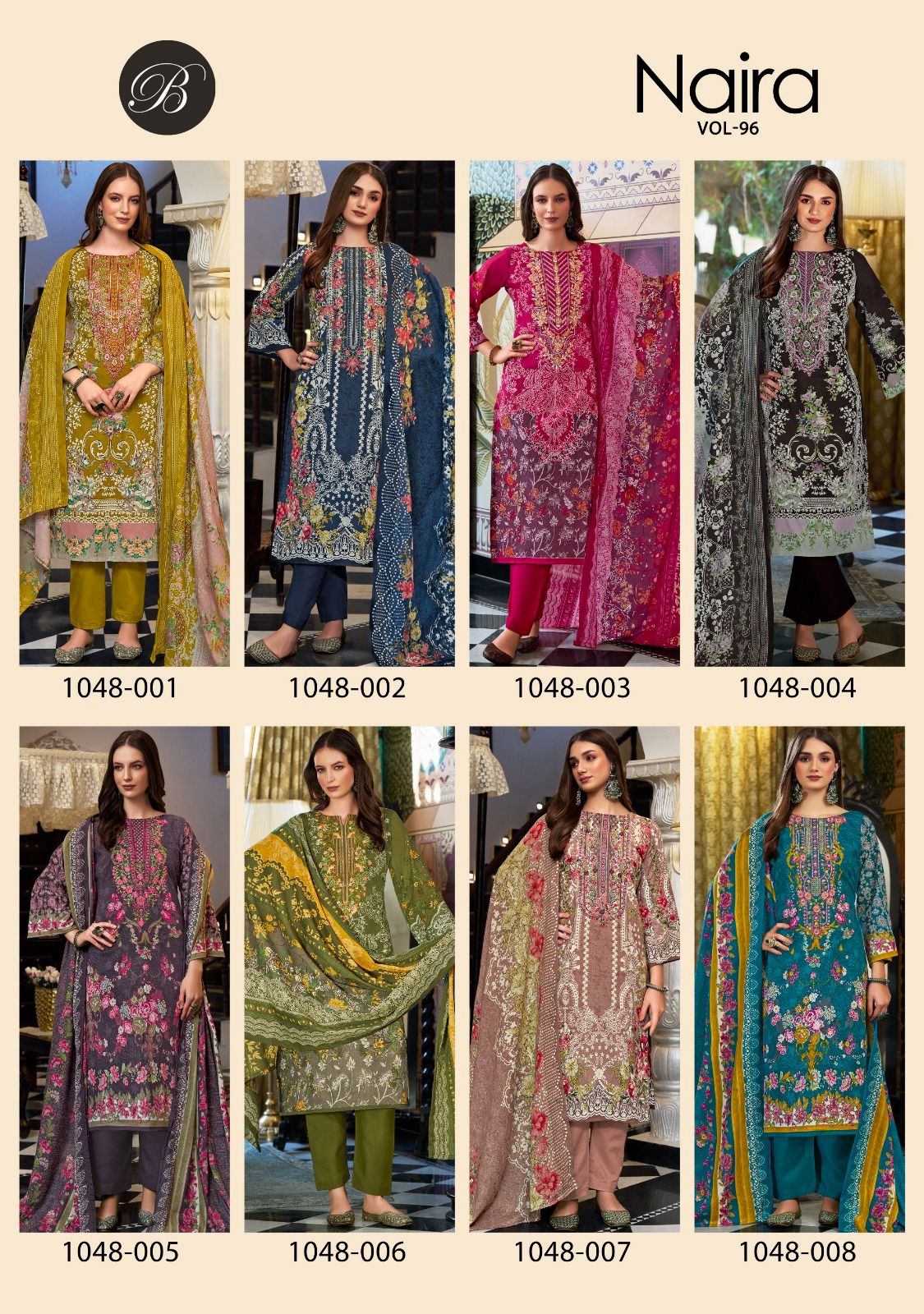 Naira Vol 96 Belliza Designer Studio Cotton Karachi Salwar Suits Wholesaler Ahmedabad