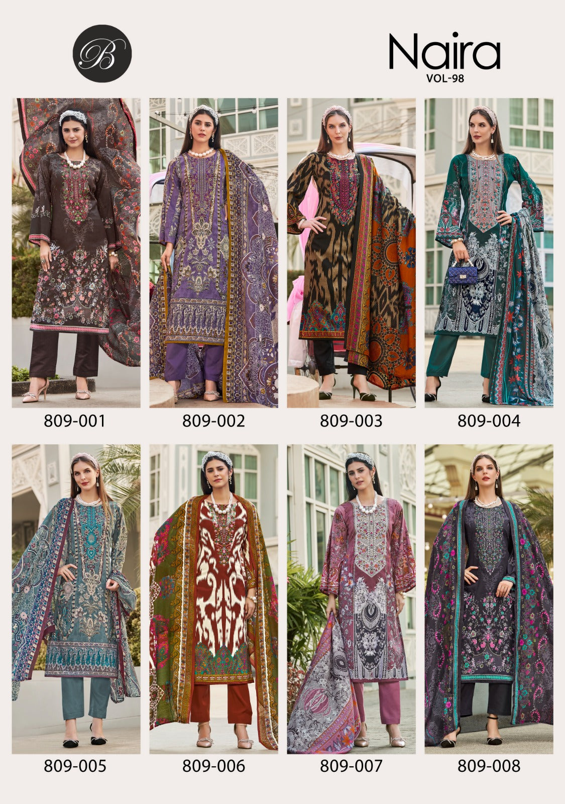 Naira Vol 98 Belliza Designer Studio Cotton Karachi Salwar Suits Manufacturer India