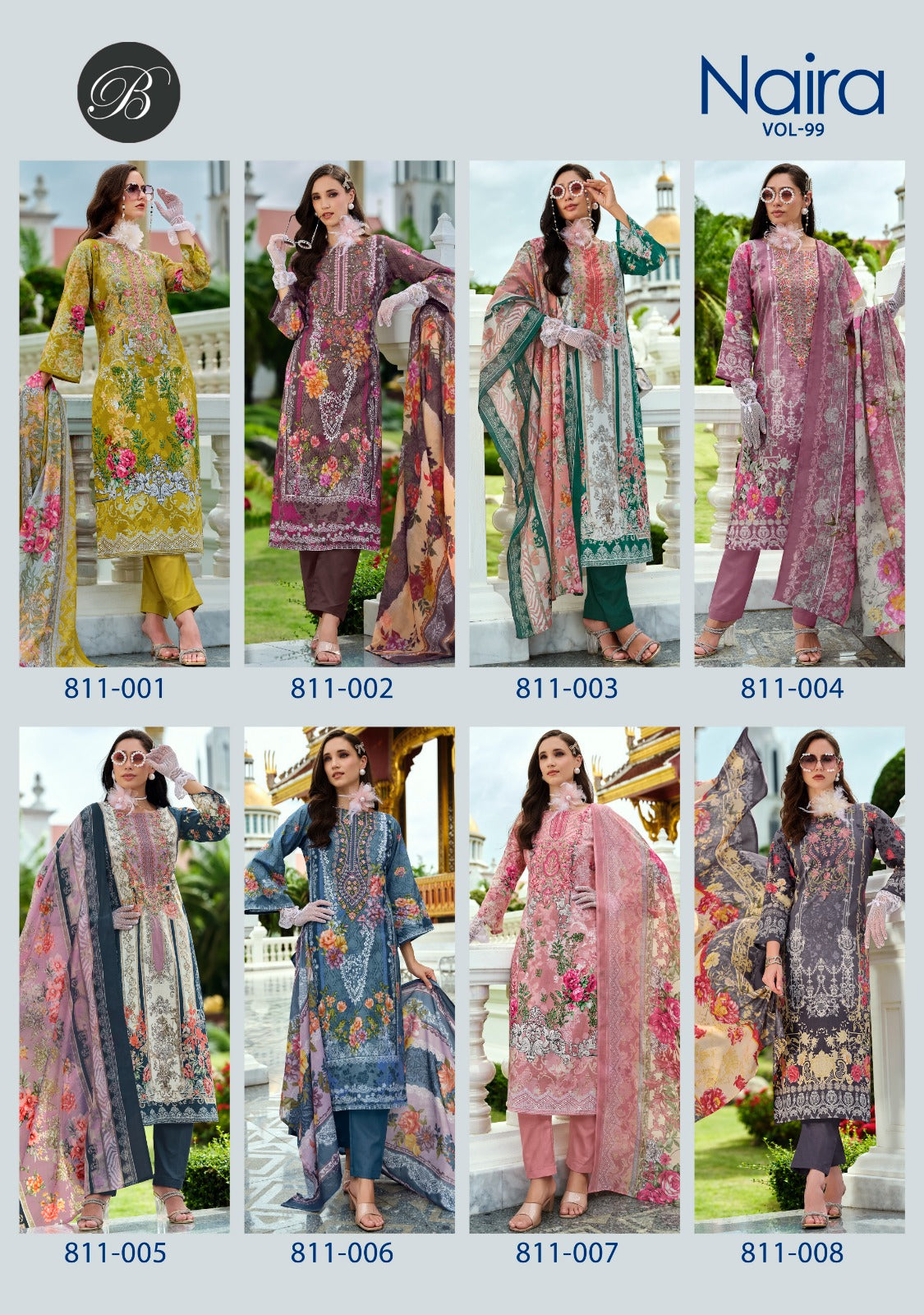 Naira Vol 99 Belliza Designer Studio Cotton Karachi Salwar Suits Wholesale Rate