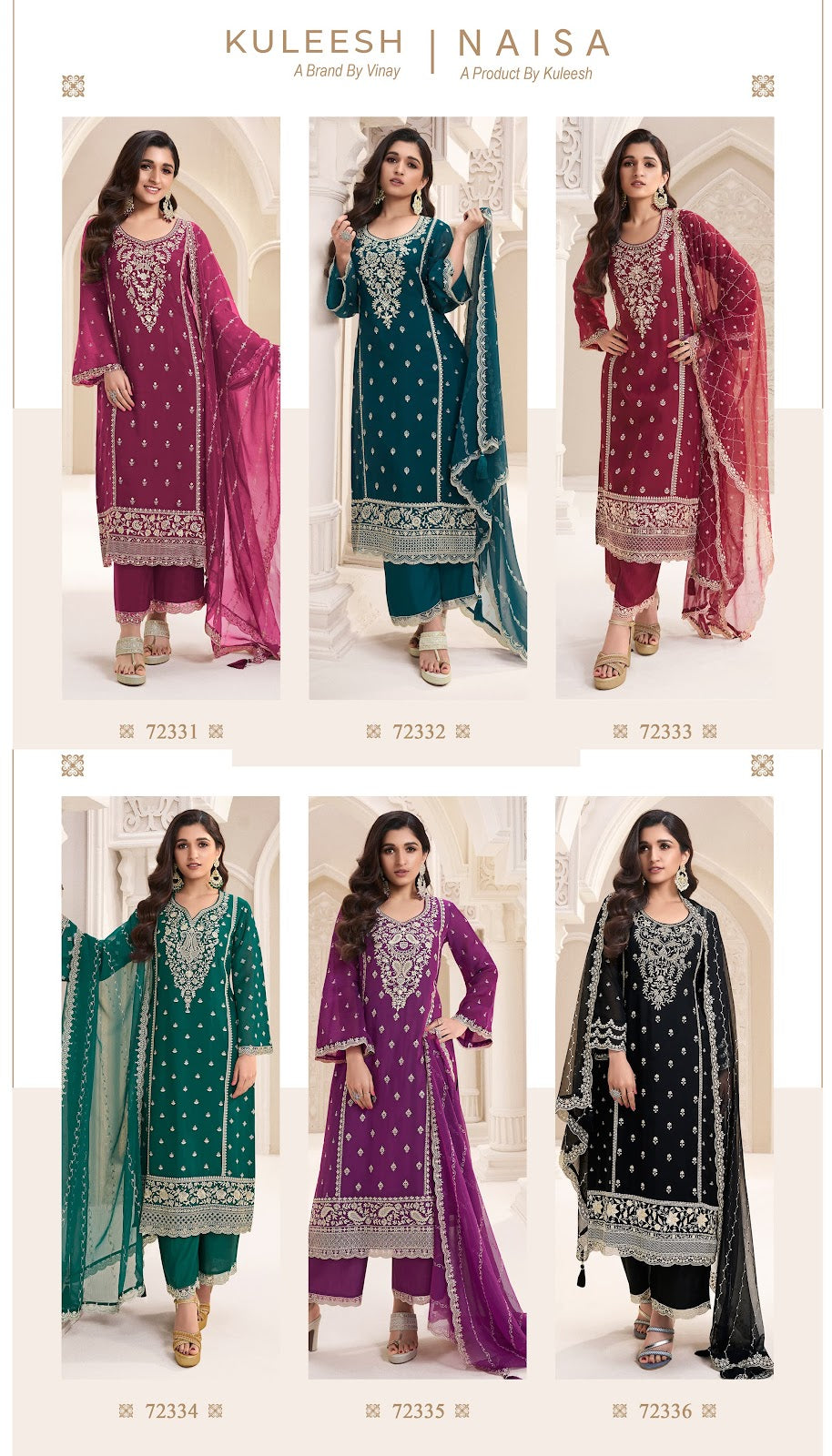 Naisa Kuleesh Vinay Fashion Llp Silk Chiffon Plazzo Style Suits Manufacturer Gujarat