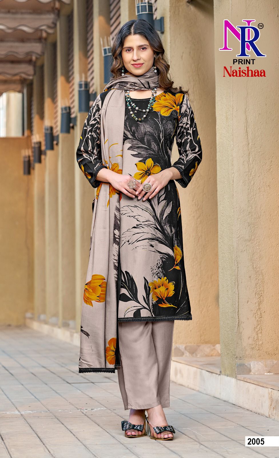 Naishaa Vol 2 Nr Print Rayon Pant Style Suits Manufacturer Ahmedabad