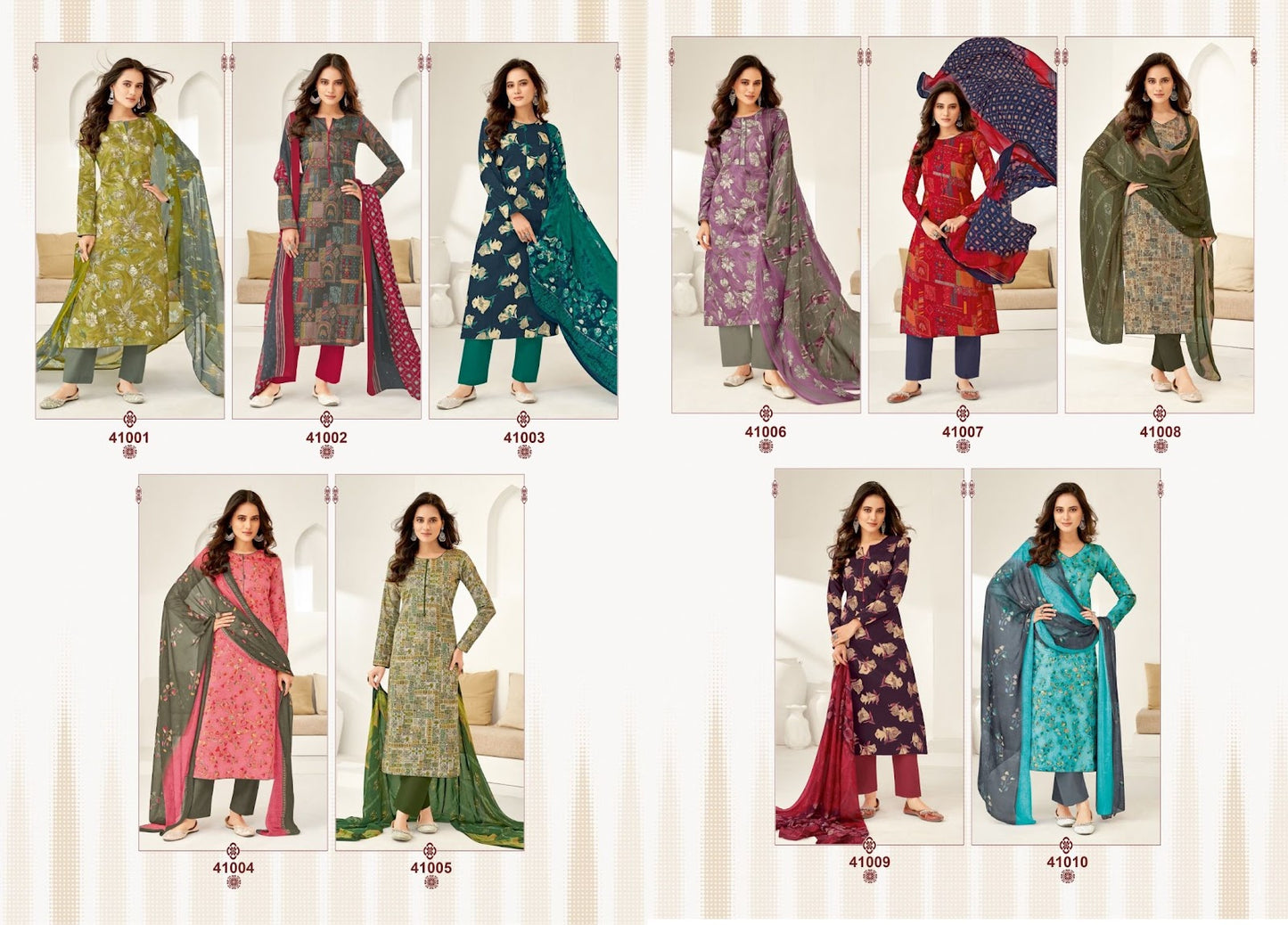 Naishaa Vol 41 Suryajyoti Jaam Satin Pant Style Suits Wholesaler Ahmedabad