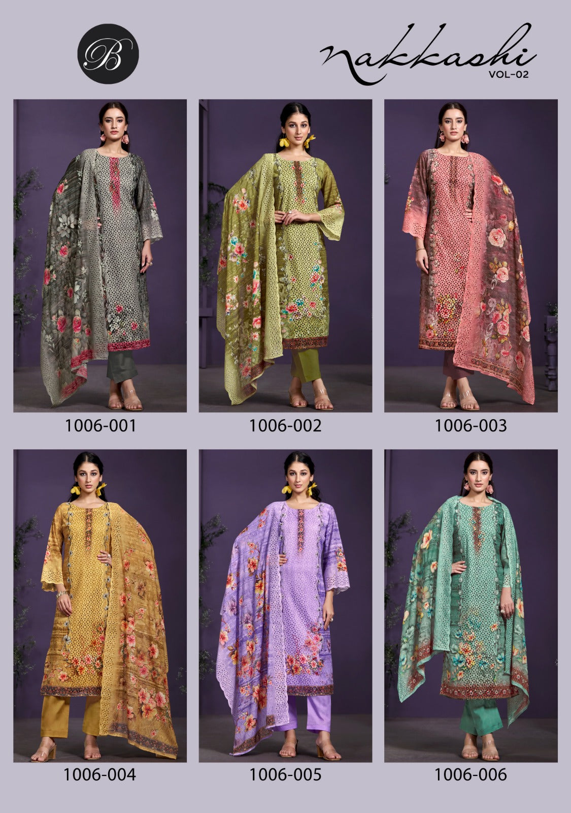Nakkashi Vol 2 Belliza Designer Studio Cotton Karachi Salwar Suits Wholesaler Gujarat
