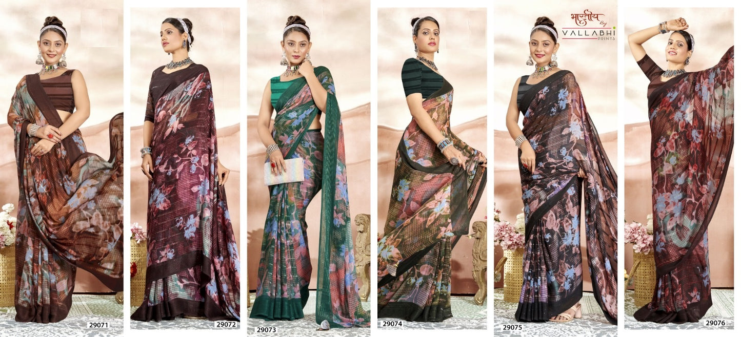 Namasya Vallabhi Prints Georgette Sarees Wholesaler India