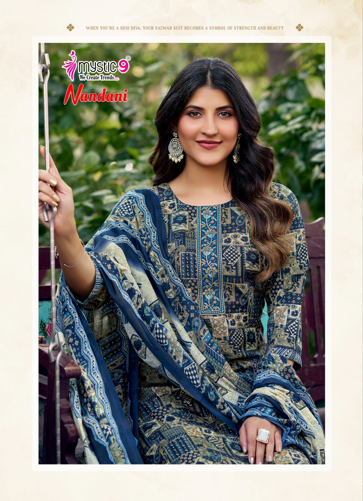 Nandani Vol 1 Mystic 9 Rayon Readymade Pant Style Suits Exporter Gujarat