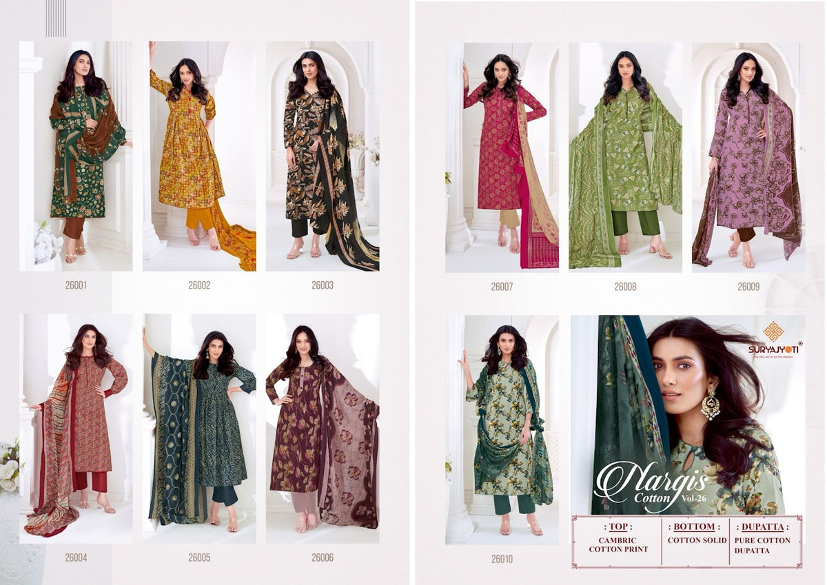 Nargis Cotton Vol 26 Suryajyoti Pant Style Suits Wholesaler Gujarat