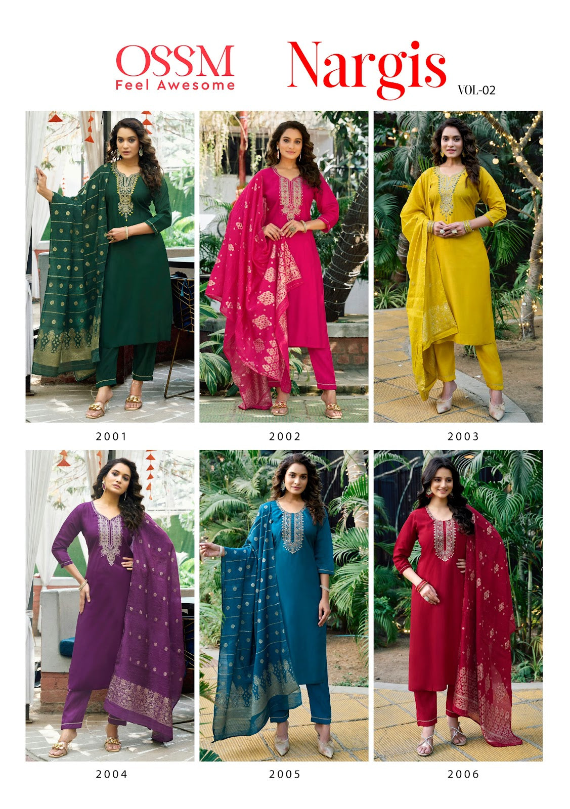 Nargis Vol 2 Ossm Viscose Readymade Pant Style Suits Wholesaler Ahmedabad