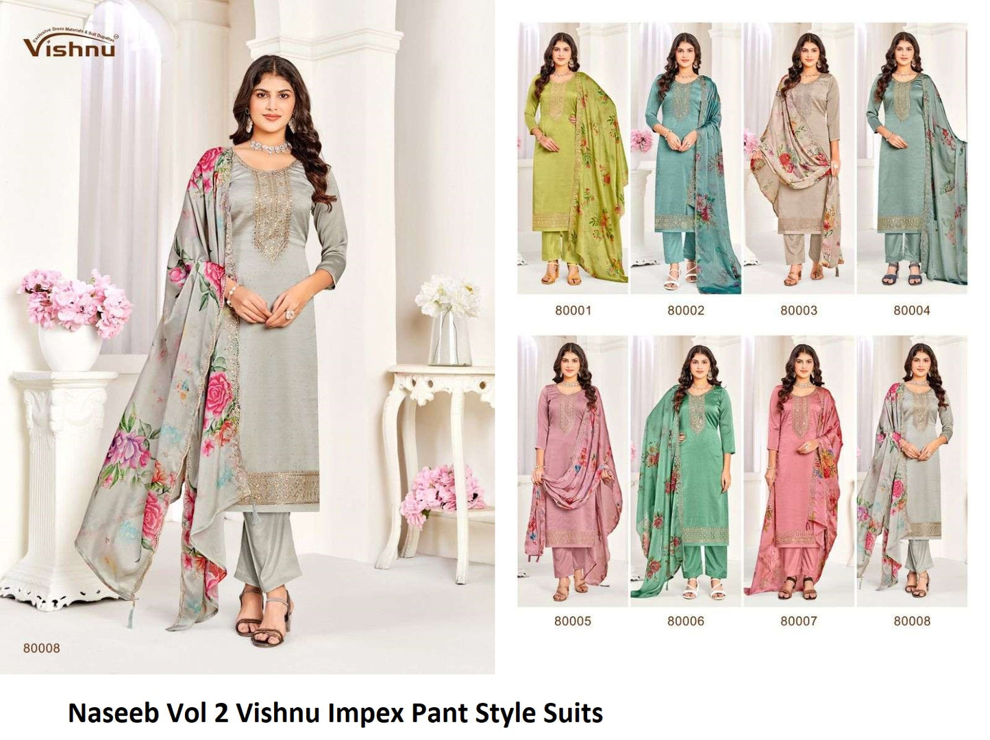 Naseeb Vol 2 Vishnu Impex Silk Pant Style Suits Supplier