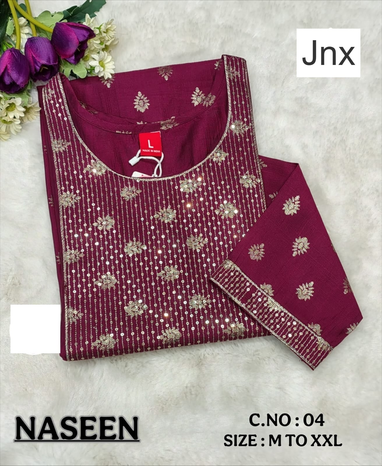 Naseen 251125 Jnx Vertican Straight Cut Kurtis Exporter India