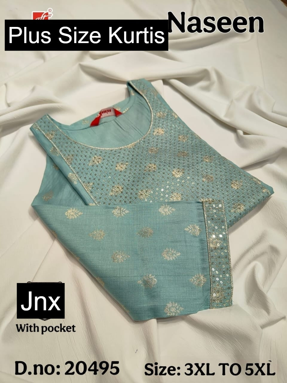 Naseen Jnx Vertican Plus Size Kurtis Wholesaler Ahmedabad